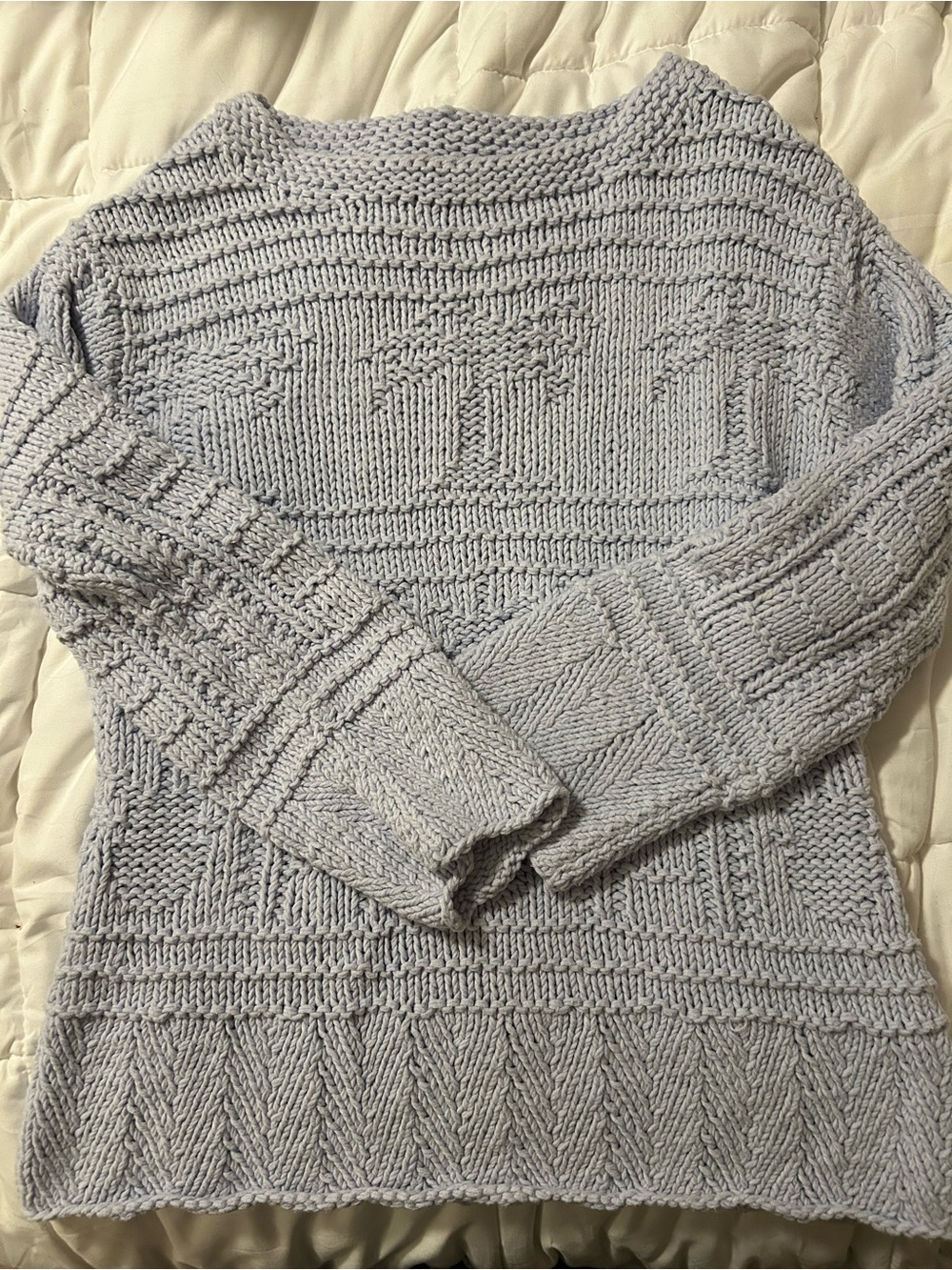 Tommy Bahama Palm Tree Textured Knit Sweater S/M Blue